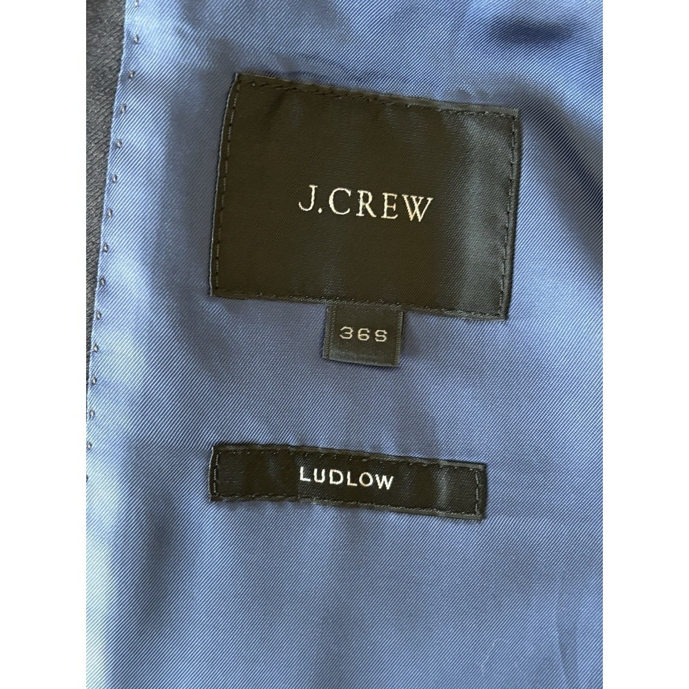 J.Crew Blazer Men's 36S Ludlow Super 130s Wool Loro Piana 2 Button Navy Blue - Picture 2 of 8